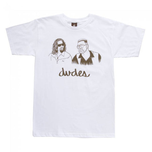 SuperFishal - Dudes Men's Shirt, White with Brown - The Giant Peach