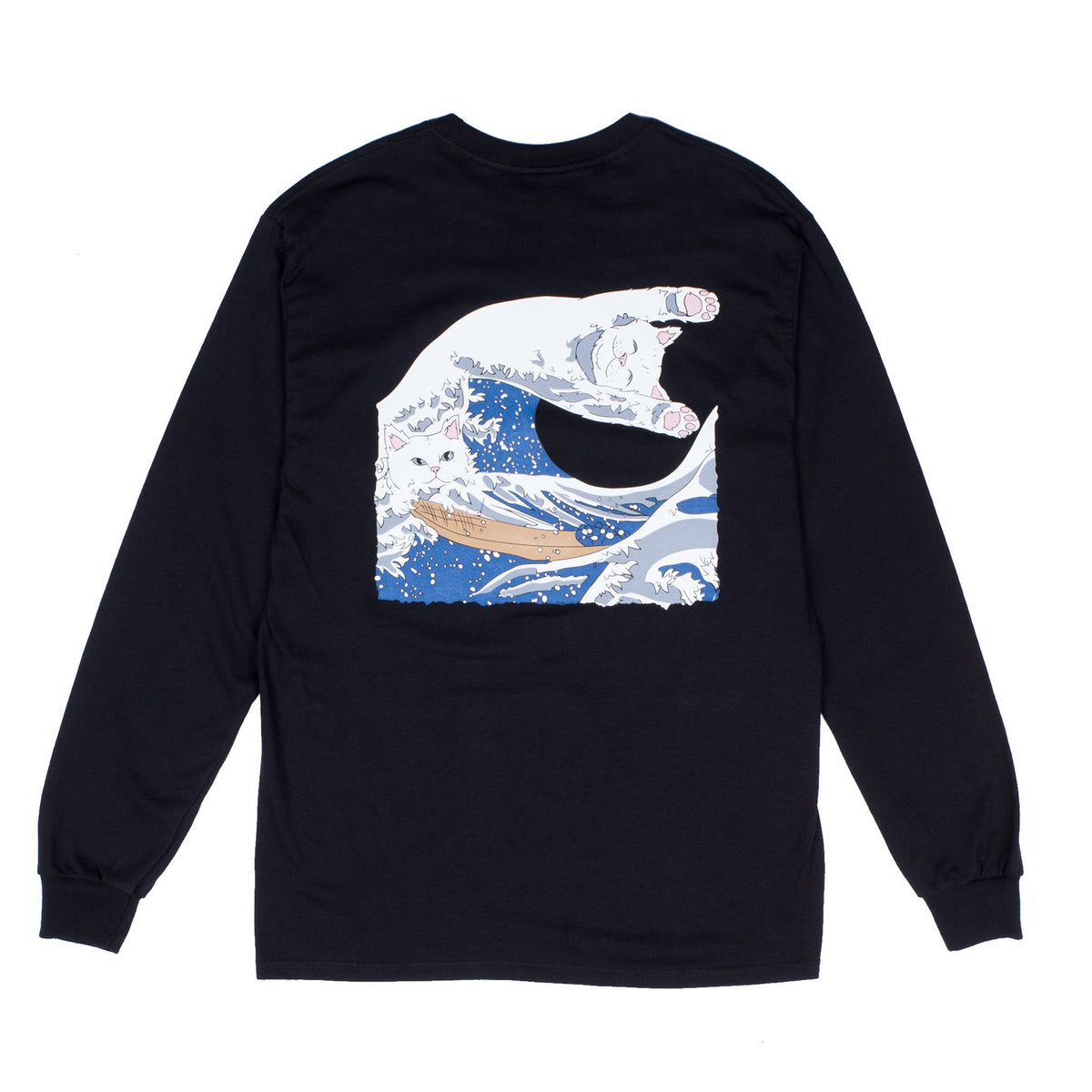 RIPNDIP - The Great Wave of Nerm Men's L/S Tee, Black – The Giant Peach