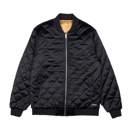 RIPNDIP - Praying For Nermal Men's Quilted Reversible Jacket, Black/Yellow