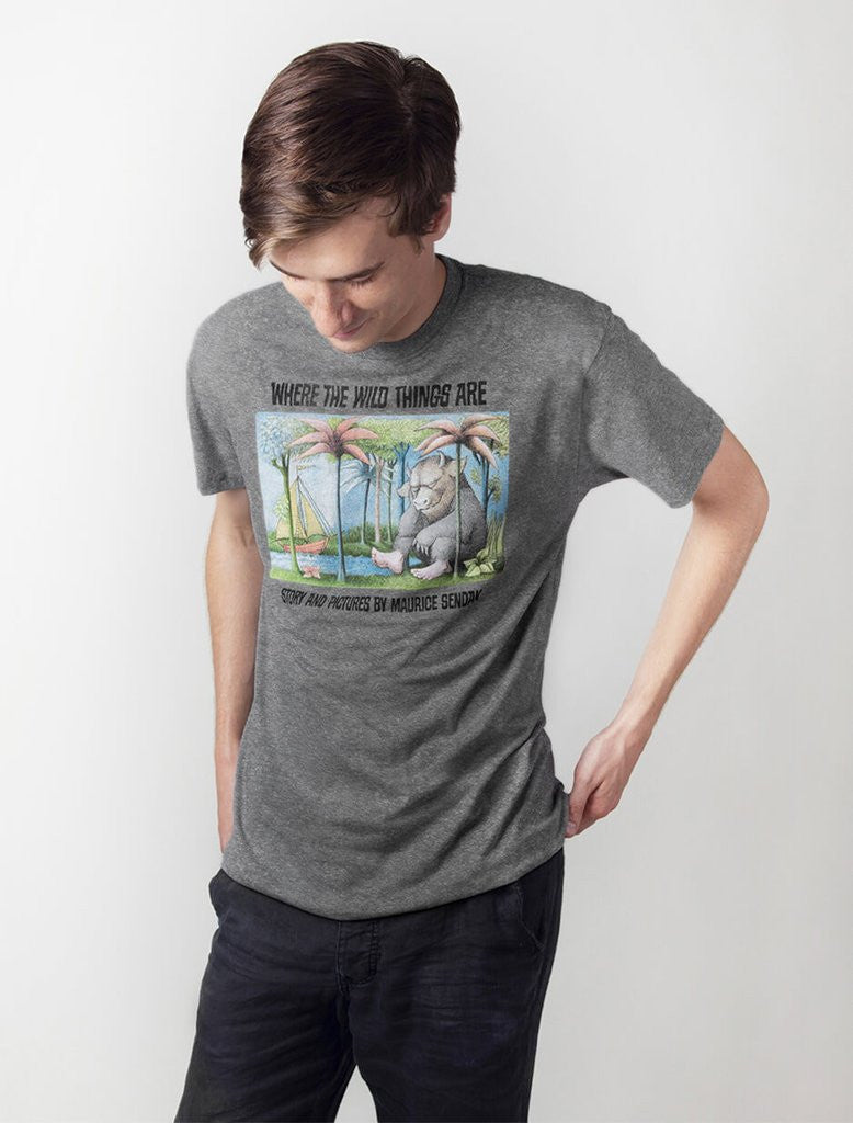 Out Of Print - Where The Wild Things Are Men's Shirt, Heather Grey - The Giant Peach
