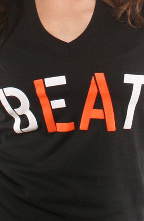 Adapt - Beat LA Women's V-Neck Shirt, Black - The Giant Peach