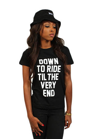 Adapt x Breezy Excursion - Down To Ride Women's Tee, Black - The Giant Peach