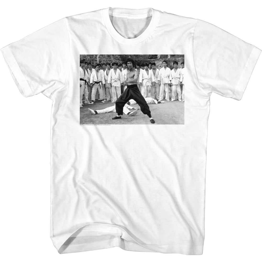 Bruce Lee - Black & White Power Stance Men's Shirt, White