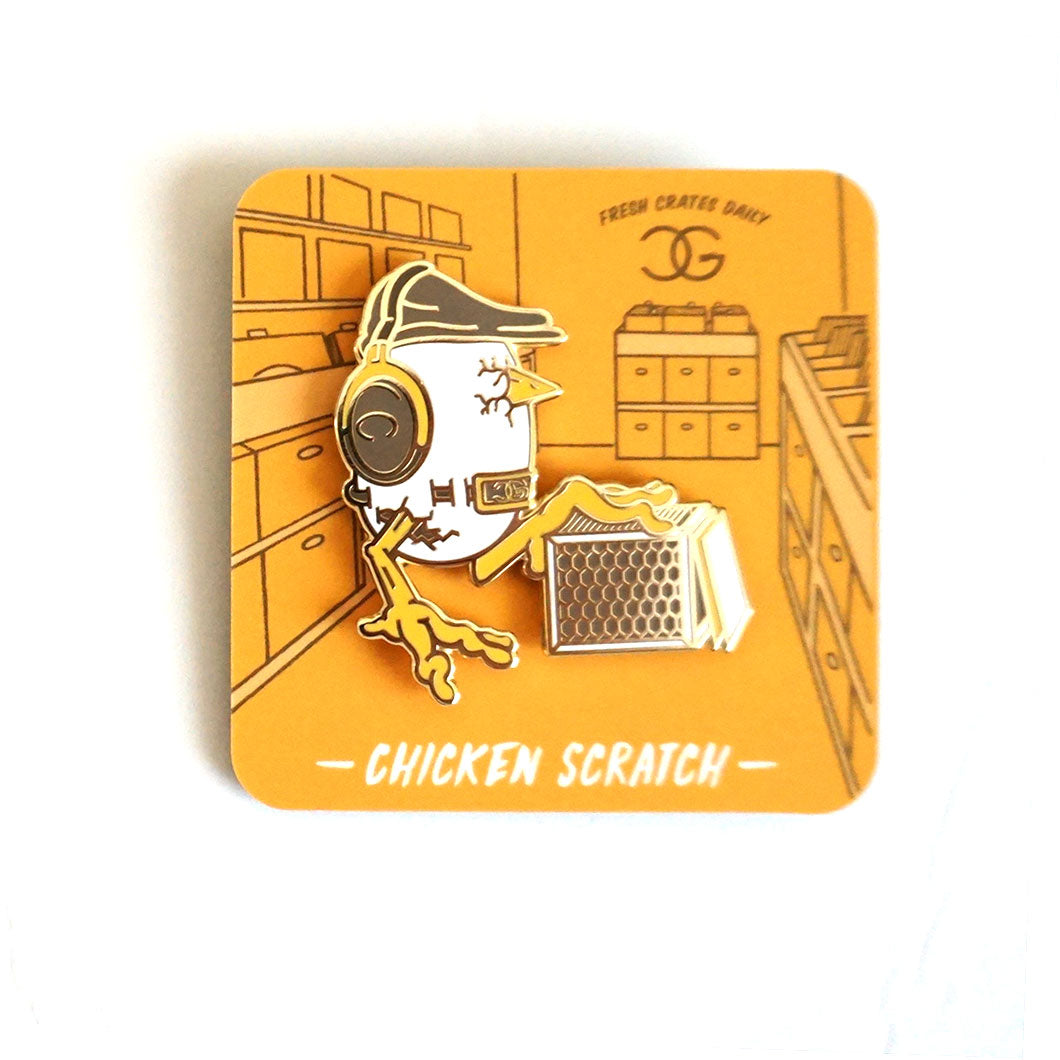 DJ Chicken George Chicken Scratch Pin
