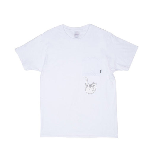 RIPNDIP - Falling For Nermal Men's Pocket Tee, White - The Giant Peach