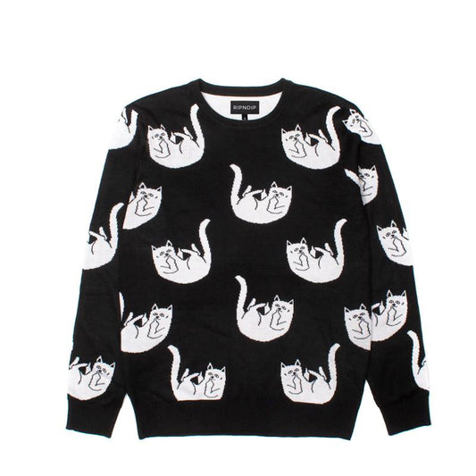 RIPNDIP - Falling For Nermal Men's Knit Sweater, Black - The Giant Peach