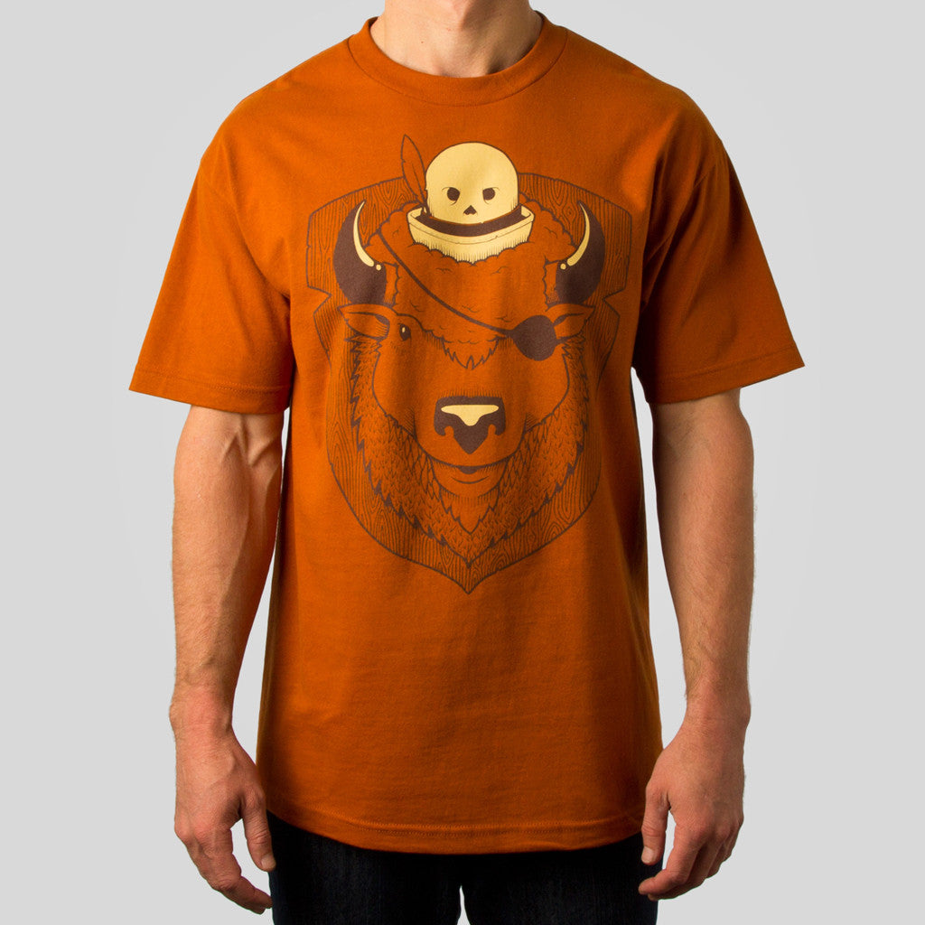 SuperFishal (Jeremy Fish) - Bison Pirate Men's Shirt, Orange - The Giant Peach
