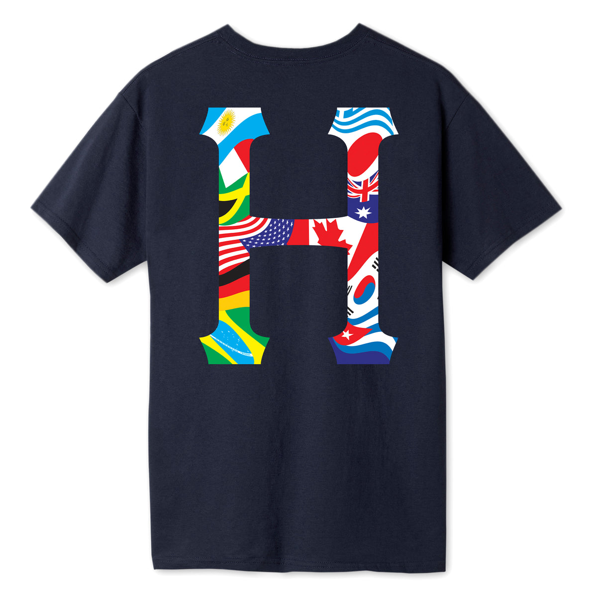 HUF - Global Trip Classic H Men's Tee, French Navy