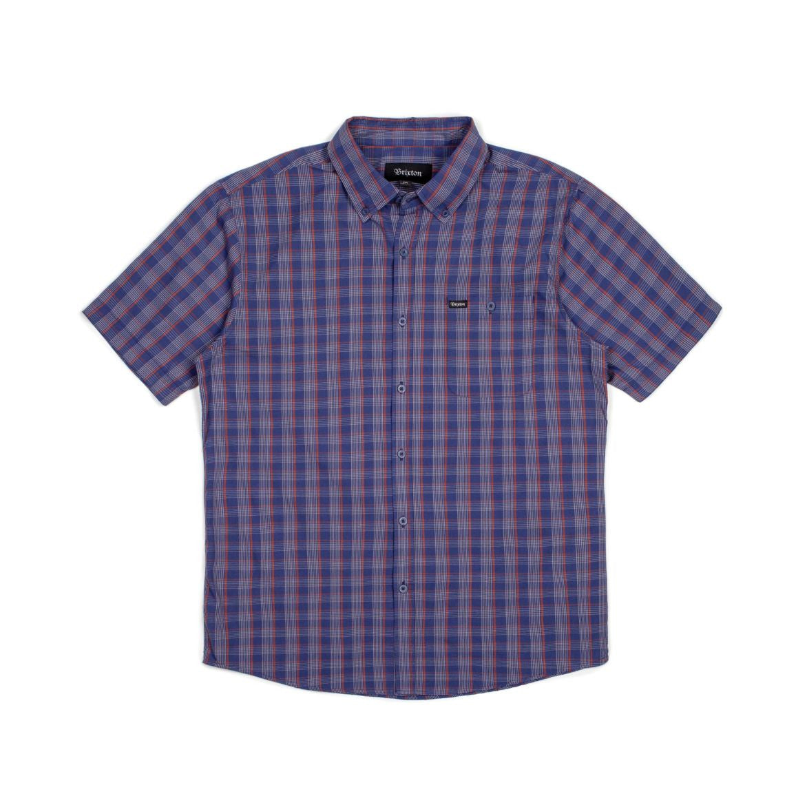 Brixton - Howl Men's S/S Woven Shirt, Navy/Red/White - The Giant Peach