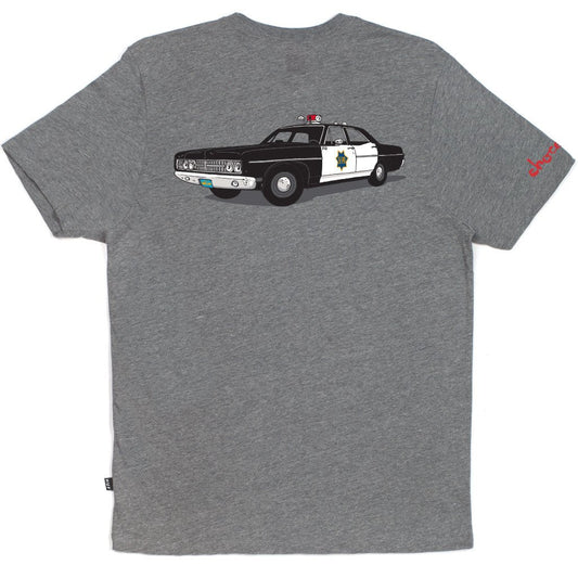 HUF x Chocolate SF Cop Car Men's Tee, Grey Heather - The Giant Peach