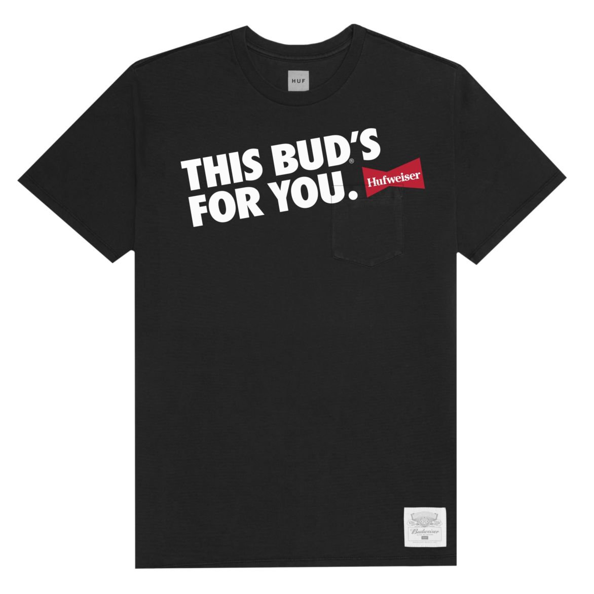 HUF x Budweiser Buds For You Men's S/S Tee, Black