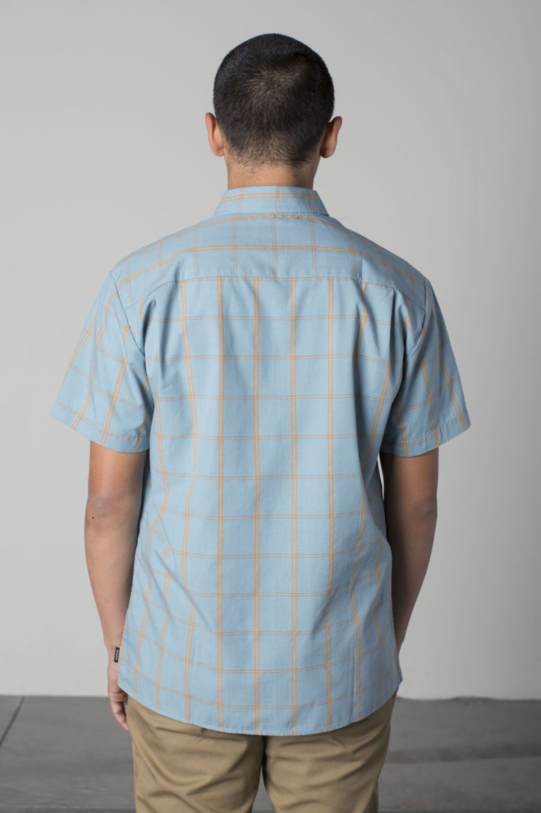 Brixton - Hutton Men's S/S Woven Shirt, Luau Blue - The Giant Peach