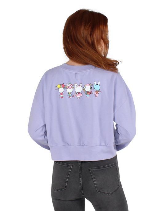 tokidoki x Hello Kitty - Kawaii Lineup Women's Cropped Pullover, Lavender