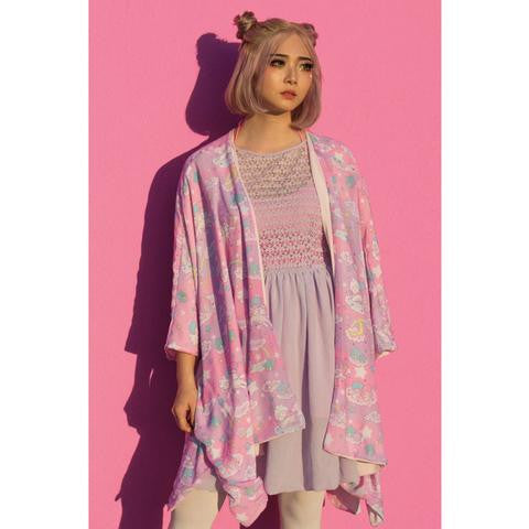 JapanLA - Little Twin Stars Dreamy Unicorn Kimono, Pink- O/S - The Giant Peach