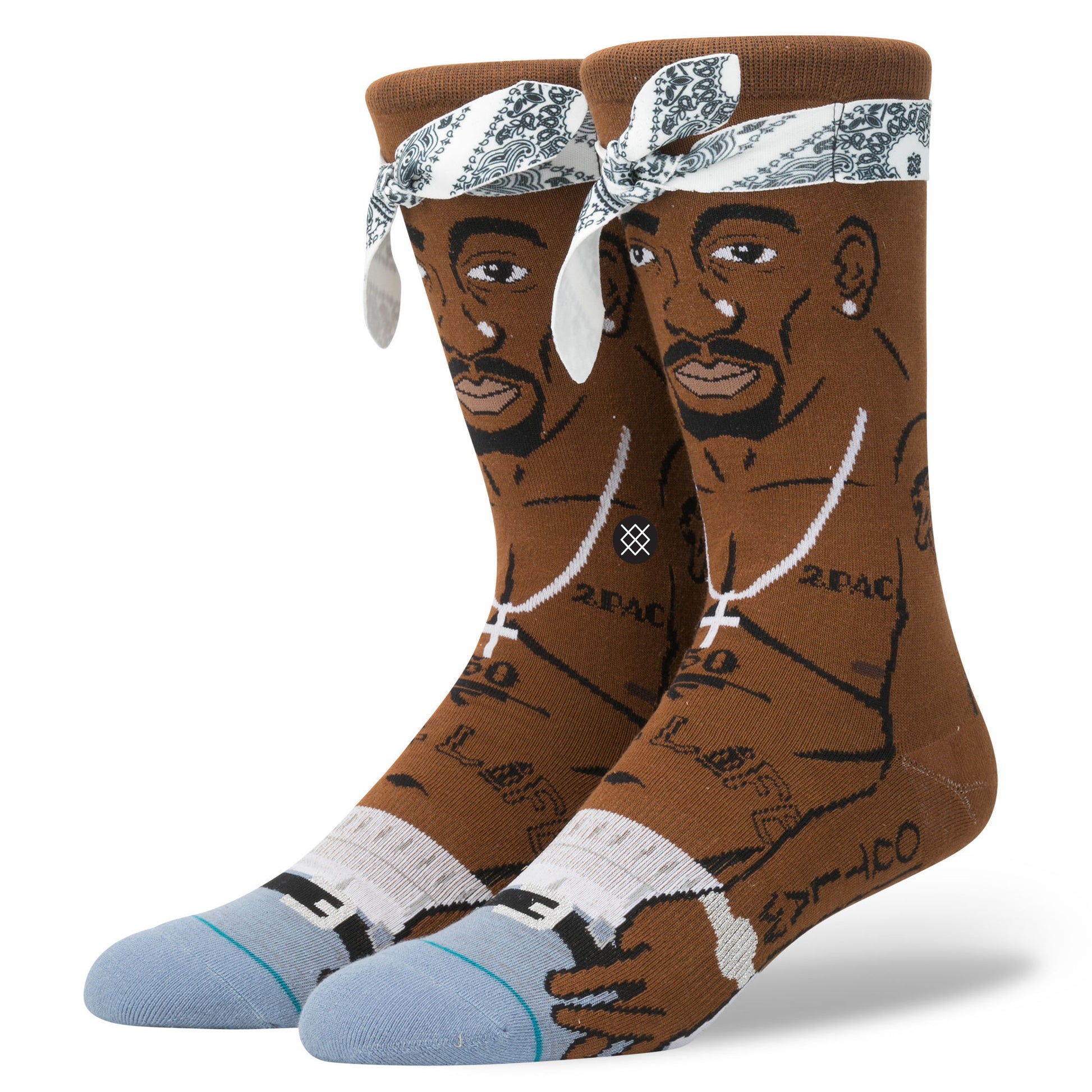Stance x 2Pac - Tupac Men's Socks, Brown - The Giant Peach