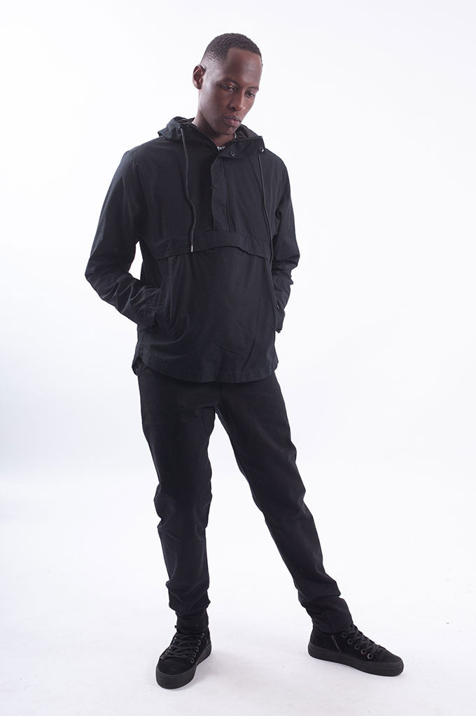 Akomplice VSOP- Maiden Nylon Men's Anorak Fishtail, Black - The Giant Peach