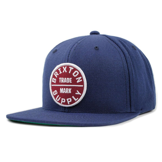 Brixton - Oath III Men's Snapback Hat, Navy/Burgundy - The Giant Peach