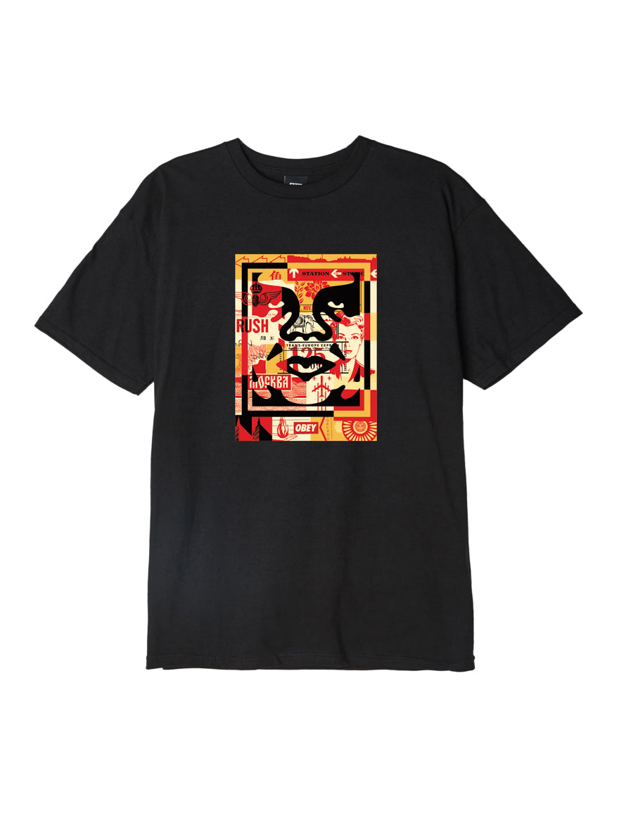 OBEY - 3 Face Collage Men's Tee, Black