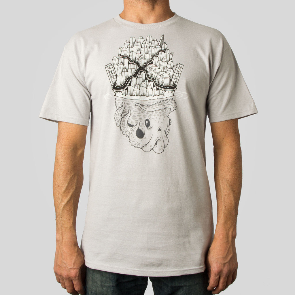 SuperFishal (Jeremy Fish) - Octopus Island Men's Shirt, Silver - The Giant Peach