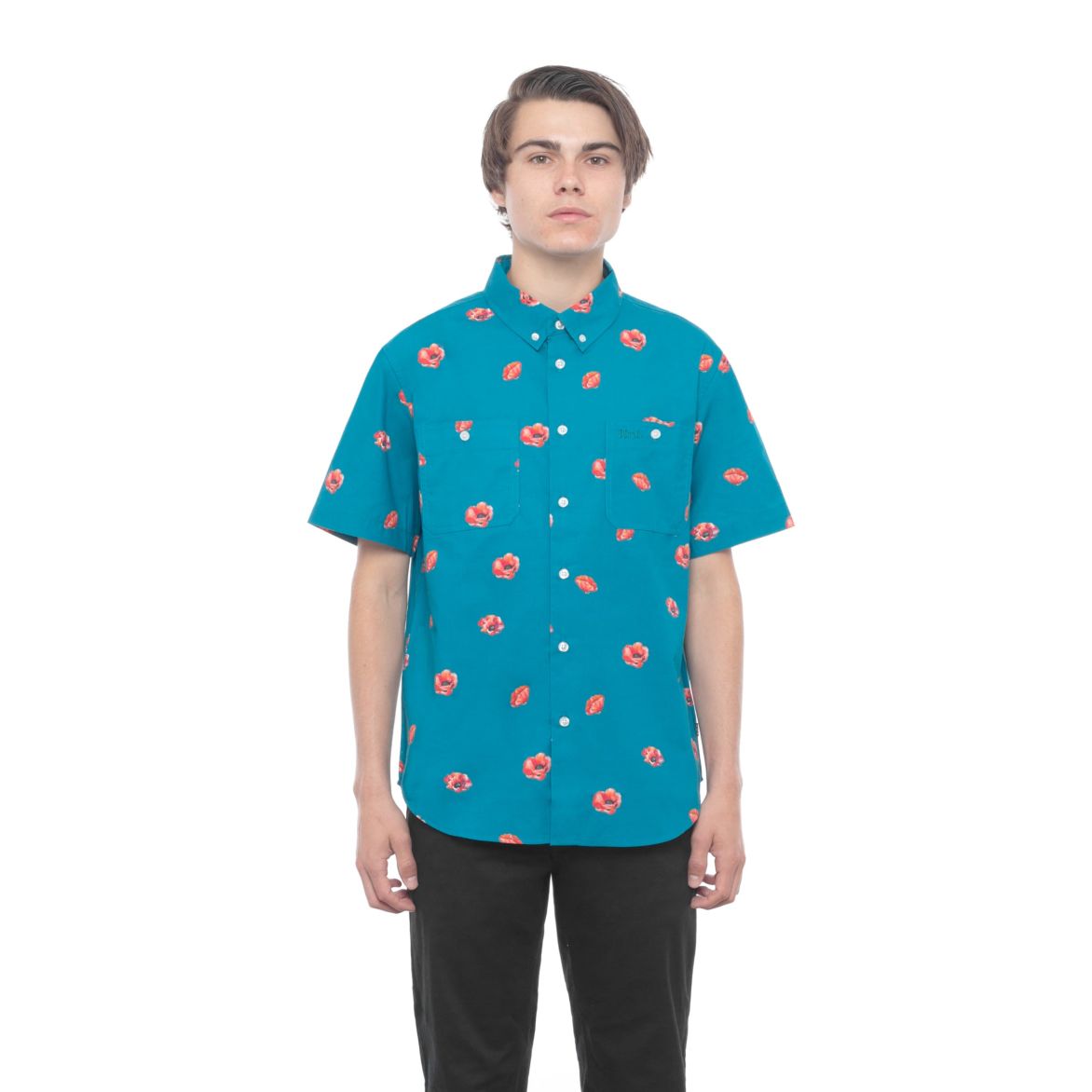 HUF - Poppy Woven S/S Men's Shirt, Biscay Bay