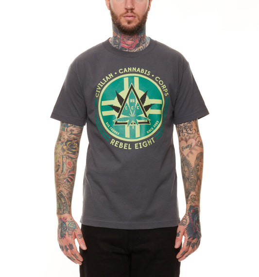 REBEL8 - C.C.C. Men's Shirt, Charcoal - The Giant Peach