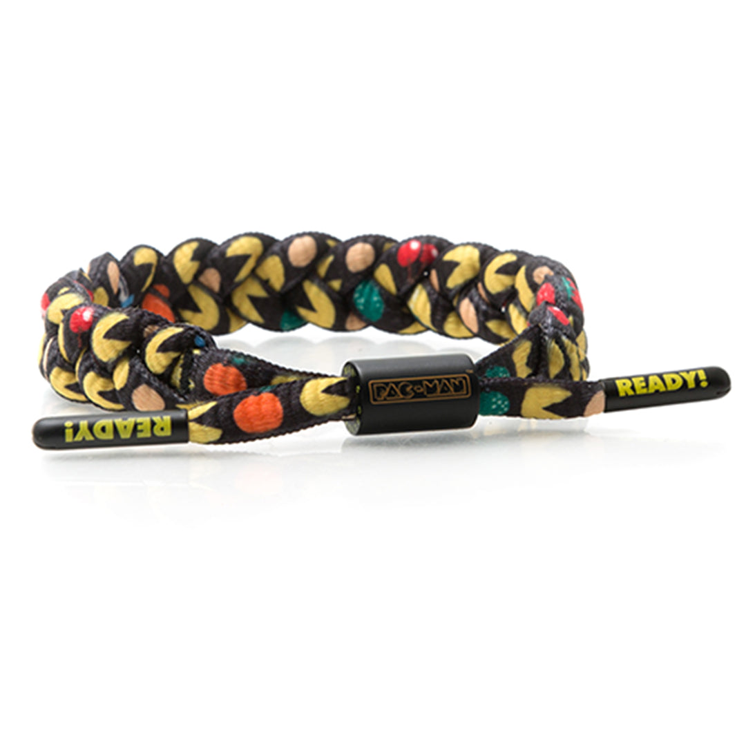 Rastaclat - Pac-Man Shoelace Bracelet 2 Pack, Black/Yellow/Red/Pink - The Giant Peach