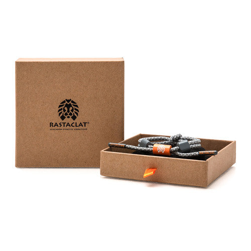 Rastaclat - Beluga Knotaclat Bracelet, Grey/Orange - The Giant Peach