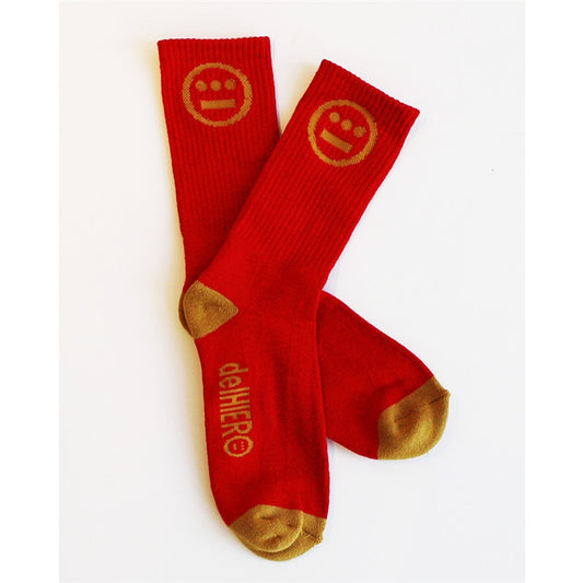 delHIERO - Hiero Socks, Red/Gold - The Giant Peach
