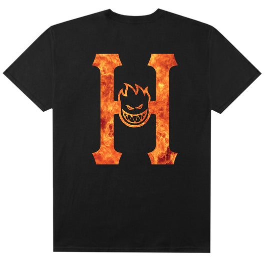 HUF x Spitfire - Flaming H Men's Tee, Black