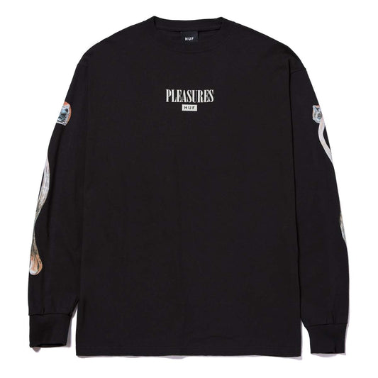 HUF x Pleasures - Spore L/S Tee, Black