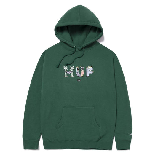 HUF x Steven Harrington Men's Pullover Hoodie, Dark Green