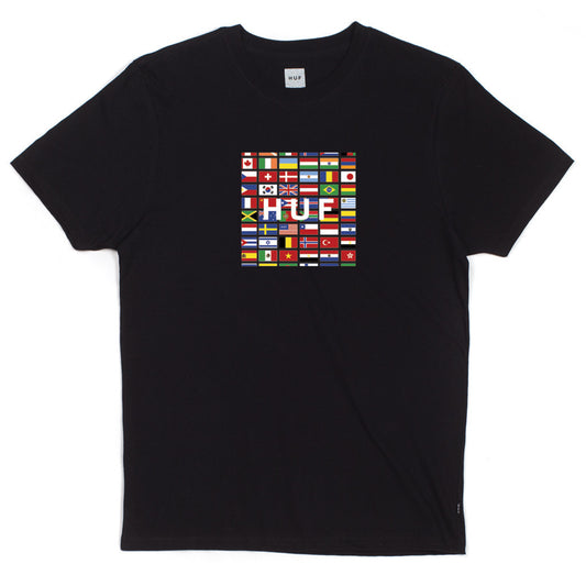 HUF - Flag Box Logo Men's Tee, Black - The Giant Peach
