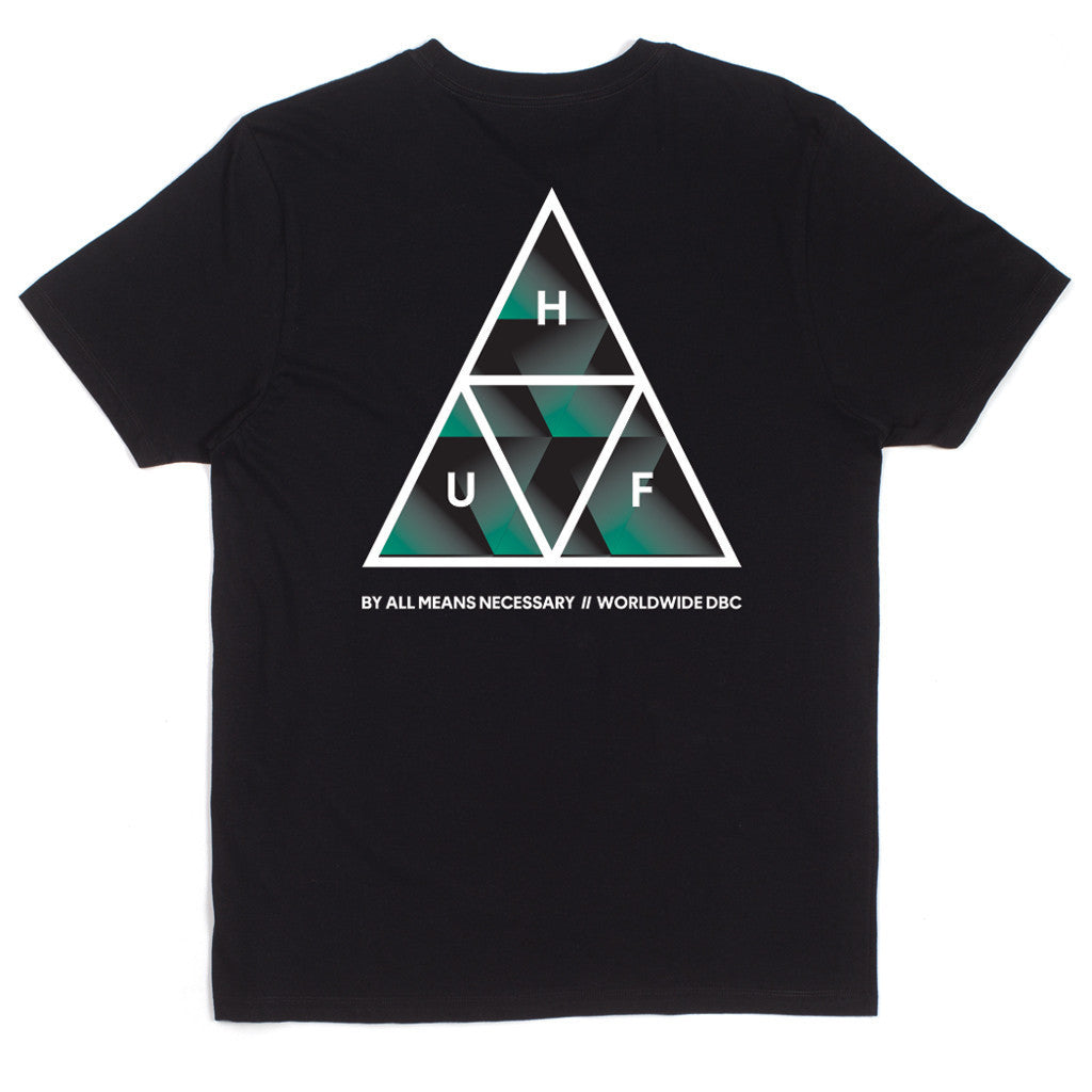 HUF - Premiere Triple Triangle Men's Tee, Black - The Giant Peach