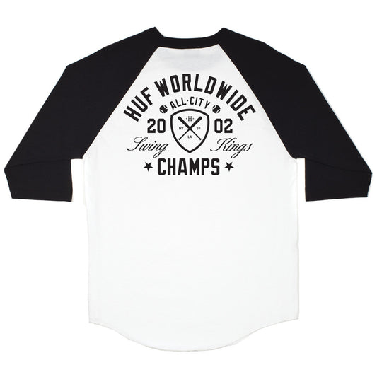 HUF - Swing Kings Men's Raglan Tee, Black - The Giant Peach