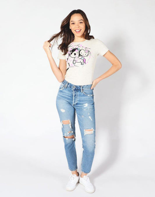 tokidoki  x Hello Kitty Sitting Pretty Women's Tee, Oatmeal