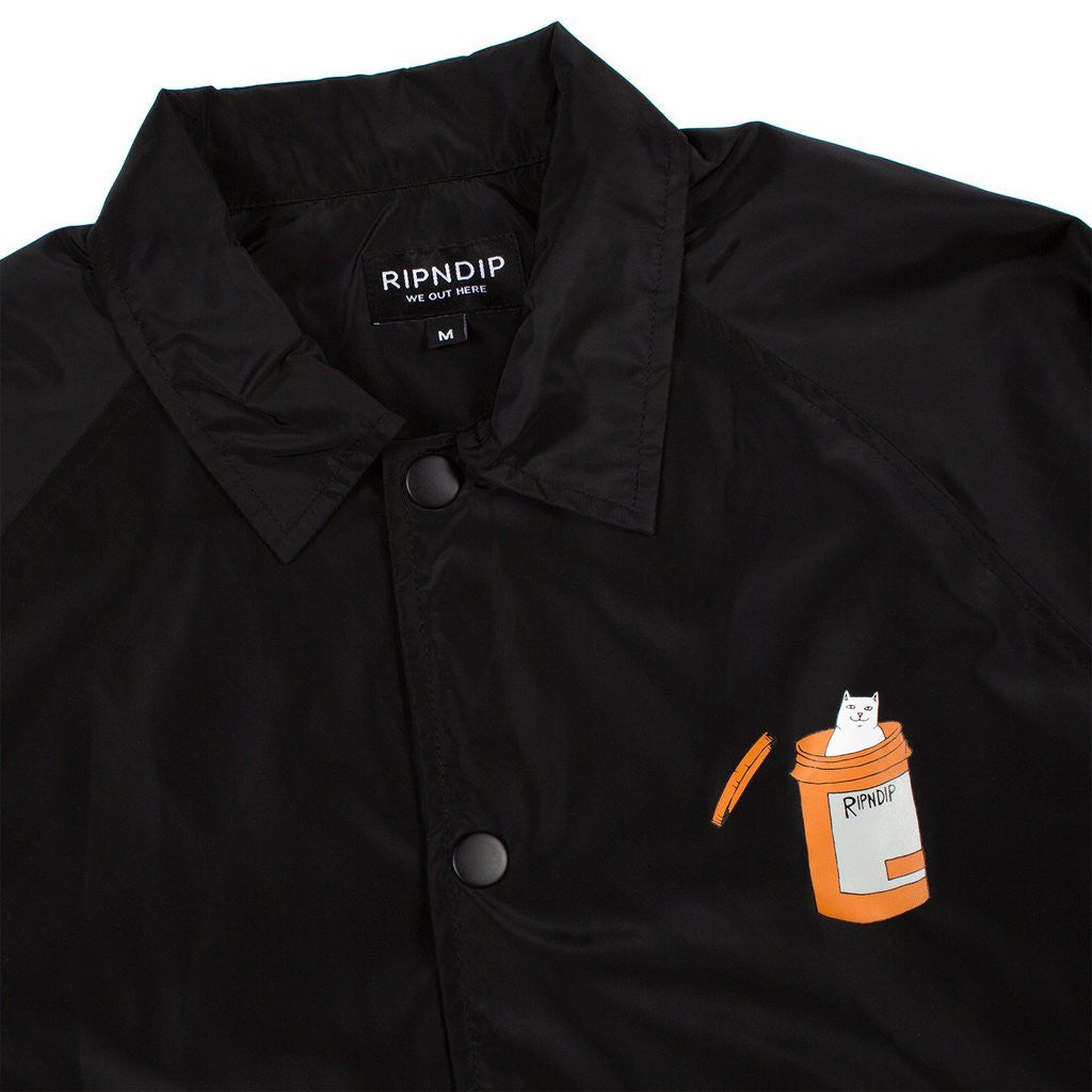 RIPNDIP - Nermal Pills Men's Coaches Jacket, Black - The Giant Peach