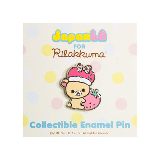 JapanLA - Korilakkuma Strawberry King Enamel Pin - The Giant Peach