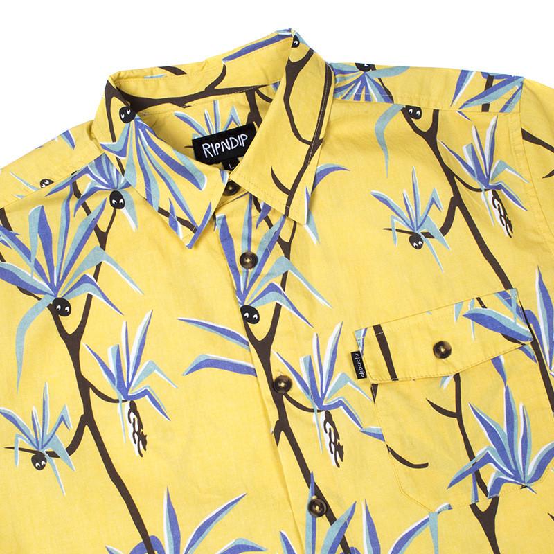 RIPNDIP - Coconuts Men's Button Up Shirt, Yellow - The Giant Peach