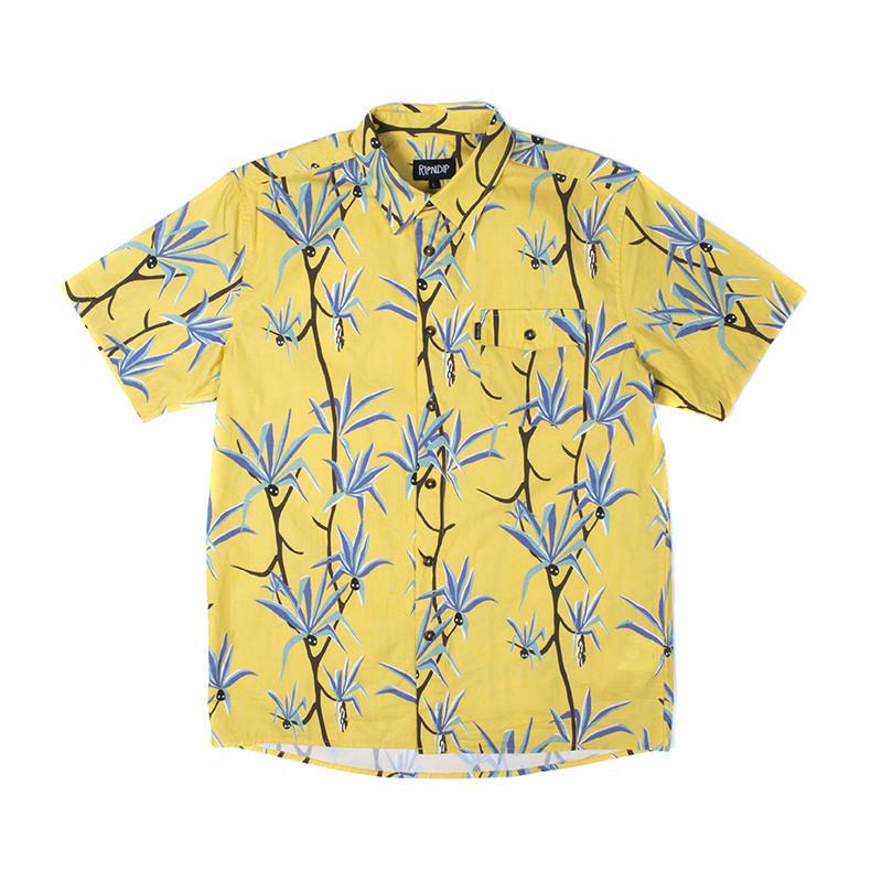 RIPNDIP - Coconuts Men's Button Up Shirt, Yellow - The Giant Peach