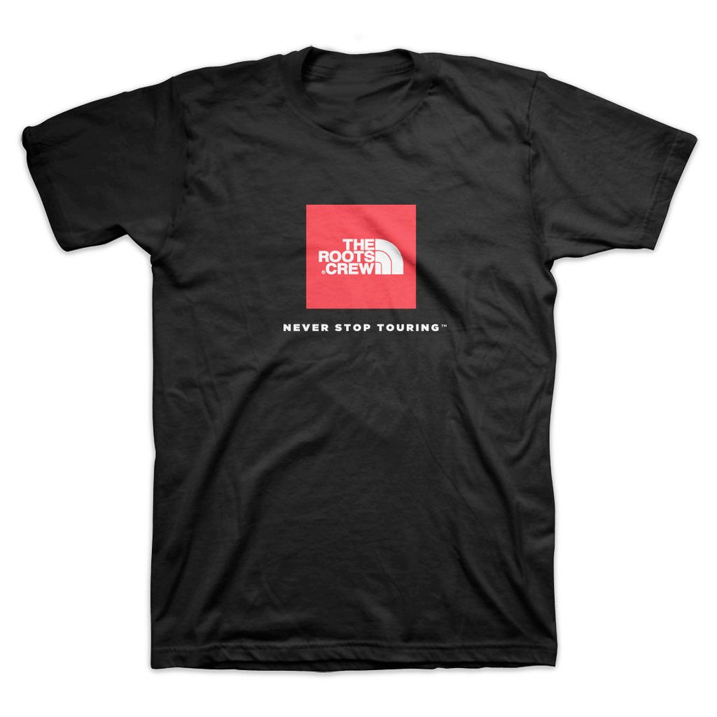 The Roots - Never Stop Touring Men's Shirt, Black - The Giant Peach