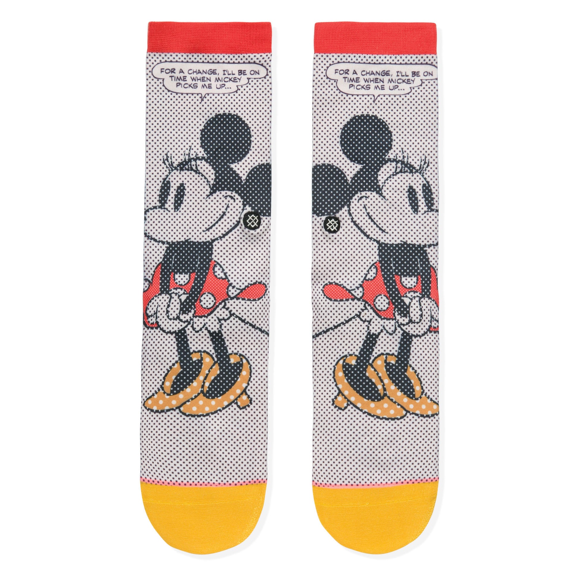 Stance x Disney - Tick Tock Minnie Women's Socks, Off White - The Giant Peach