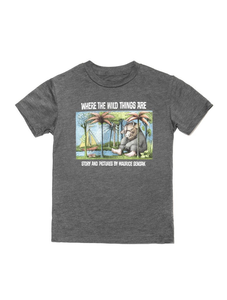 Out Of Print - Where the Wild Things Are Kid's Tee, Heather Charcoal - The Giant Peach