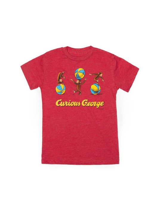Out Of Print - Curious George Kid's Tee, Red - The Giant Peach