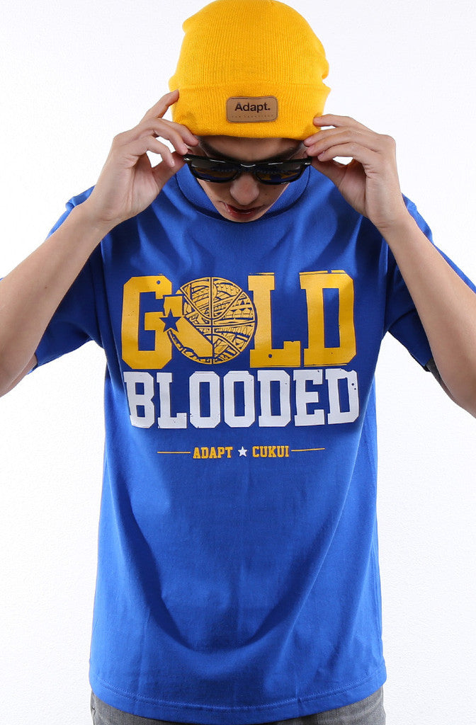 Adapt x Cukui - Gold Blooded Tribal Men's Shirt, Royal - The Giant Peach