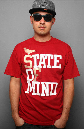 Adapt - State of Mind Men's Shirt, Cardinal/Gold - The Giant Peach