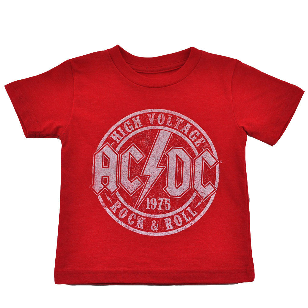 ACDC - High Voltage Toddler Tee, Heather Red - The Giant Peach