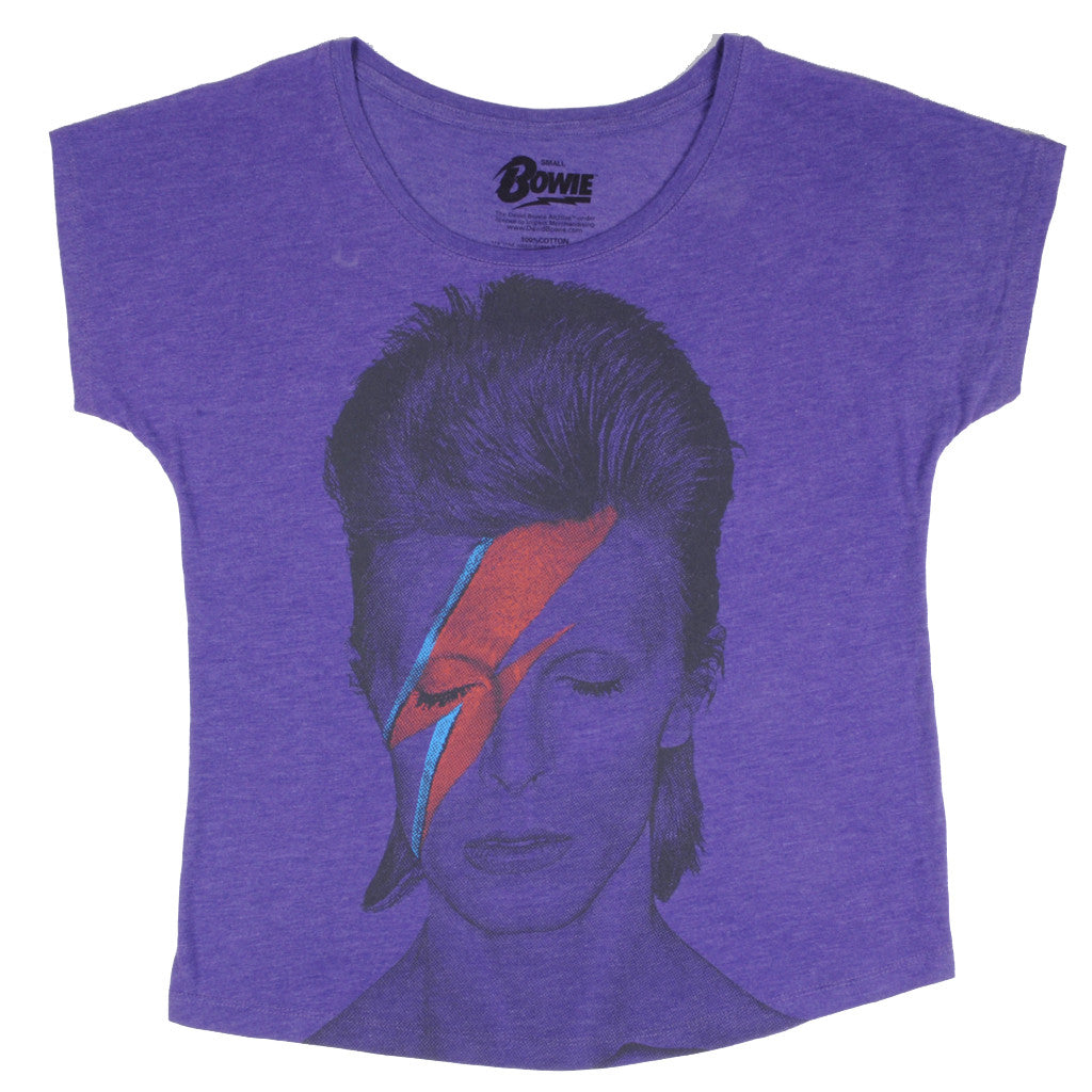 David Bowie -  Aladdin Sane Women's Tri-blend Dolman, Purple Rush - The Giant Peach