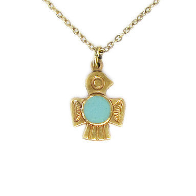 Ornamental Things - Aqua Belly T-Bird Necklace - The Giant Peach