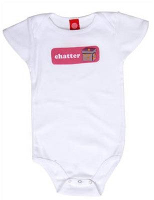 b.delicious - Chatter Box Infant One Piece, White - The Giant Peach