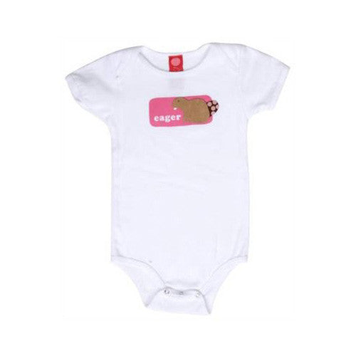 b.delicious - Eager Beaver Infant One Piece, White - The Giant Peach